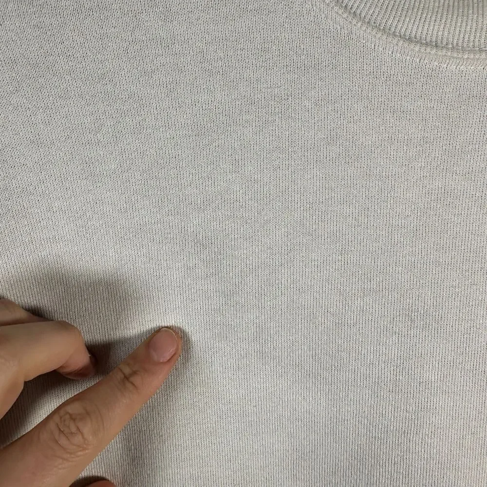Vtg Jerzees Blank Crewneck Sweatshirt Mens Large White Casual Basic USA Made